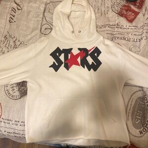 White Hoodie with Stars Logo